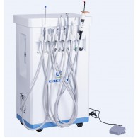 Greeloy® 多機能モバイルカート式可搬式歯科ユニット 自立式エアコンプレッサー＋器械トレイ＋スケーラー＋LED光重合器 GU-P209