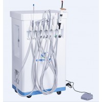 Greeloy® 多機能モバイルカート式可搬式歯科ユニット 自立式エアコンプレッサー＋器械トレイ＋スケーラー＋LED光重合器 GU-P209